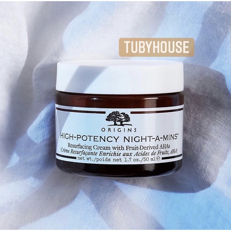 Kem dưỡng ẩm tái tạo da Origins High-Potency Night-a-Mins Resurfacing Cream với AHA từ trái cây
