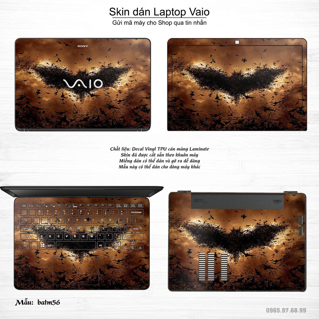 Skin dán Laptop Sony Vaio in hình Người dơi _nhiều mẫu 3 (inbox mã máy cho Shop)