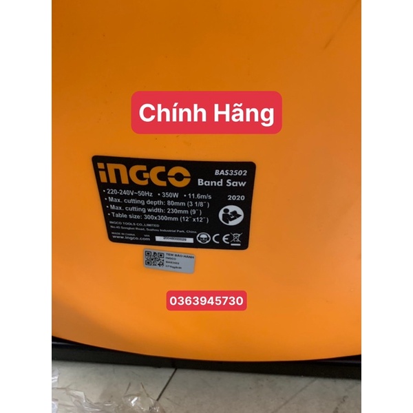 INGCO Máy cưa lọng bàn 350W BAS3502 CHÍNH HÃNG