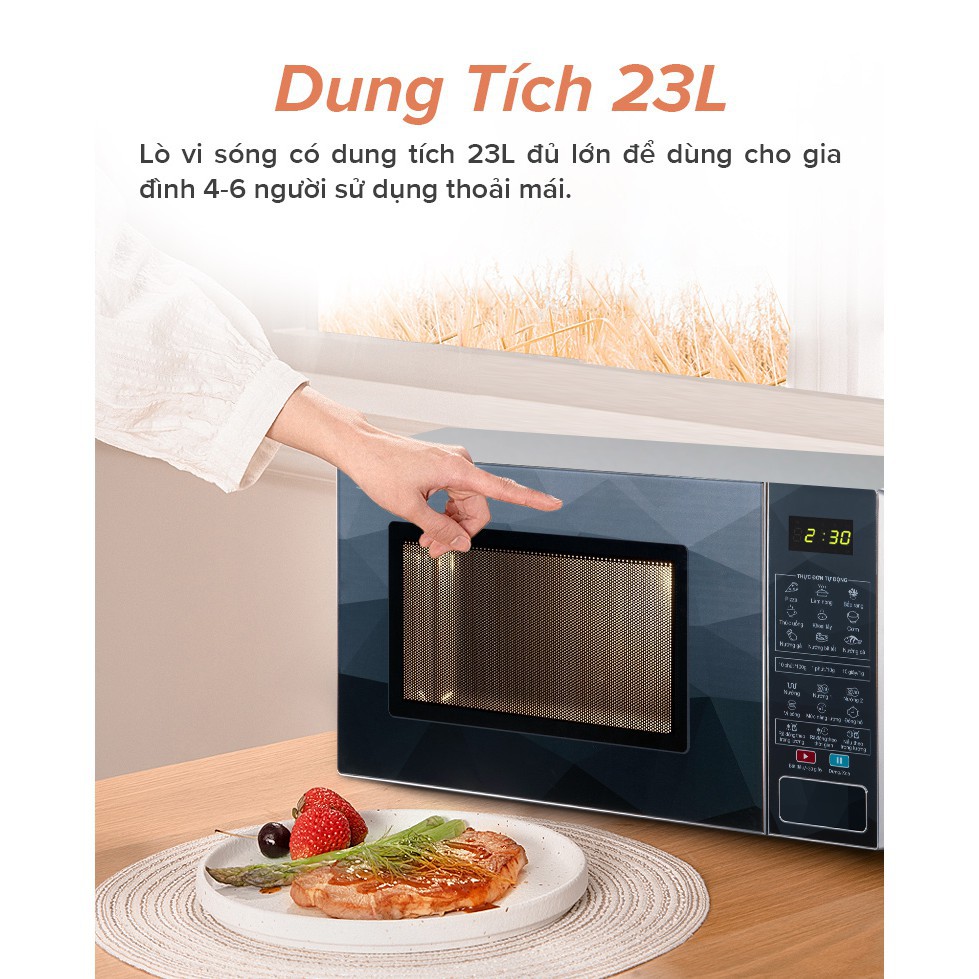 Lò Vi Sóng Điện Tử Có Nướng 23L Sharp R-G378VN-CS