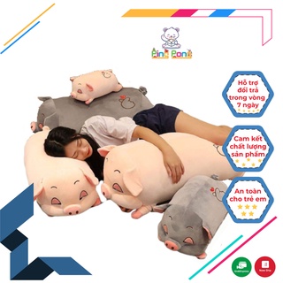Gấu bông heo híp lười thích ngủ màu hồng. thú nhồi bông dễ thương cao cấp