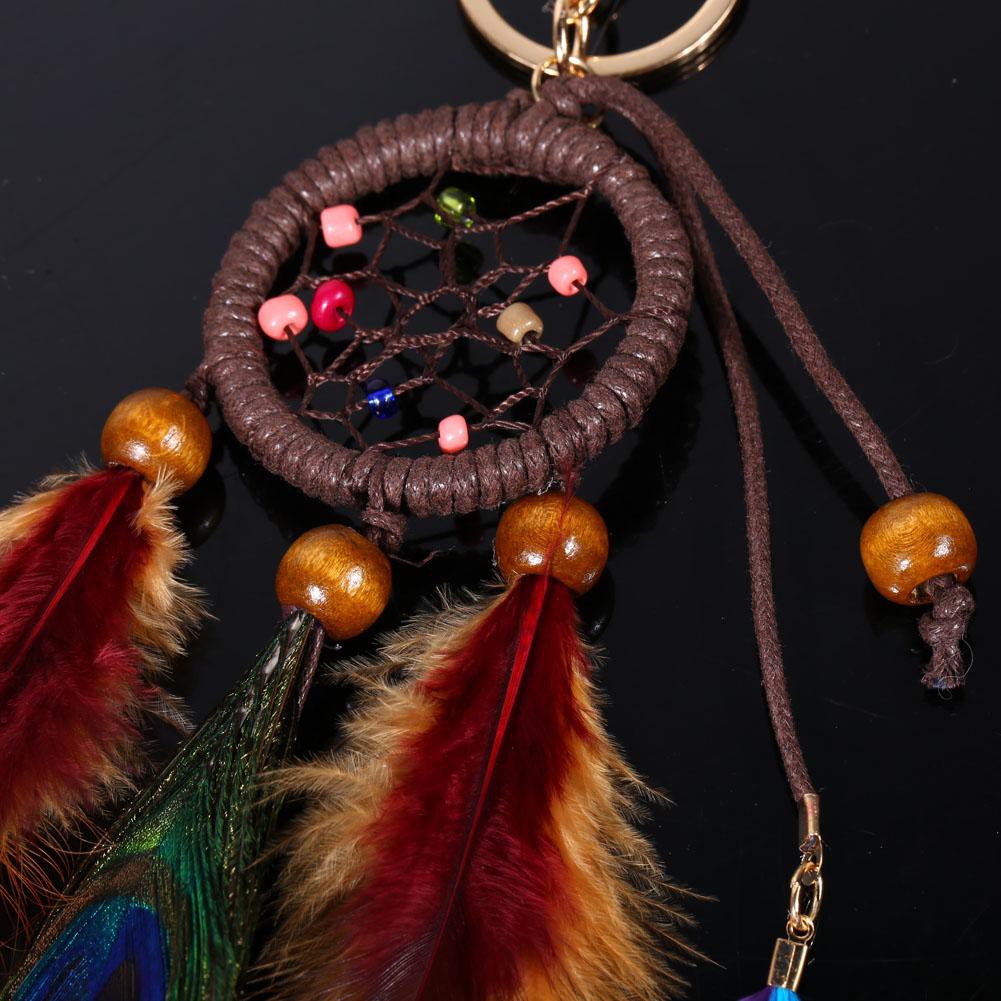 Móc Khóa Dreamcatcher Đính Lông Vũ Handmade