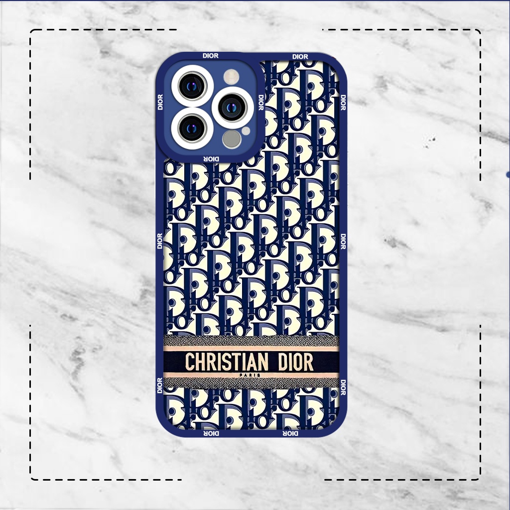 Ốp lưng iphone samsung xiaomi oppo cạnh vuông JM CASE hoạ tiết hoa văn DIOR