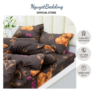 Trọn bộ sét 5 món chăn phao ga gối loại bông dày chất poly cotton - Ga Gối Nguyệt Bedding