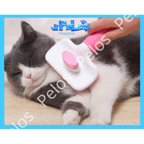 Lược chải lông mèo, lược chải lông poodle phốc sóc cho thú cưng có nút bấm - PeLos