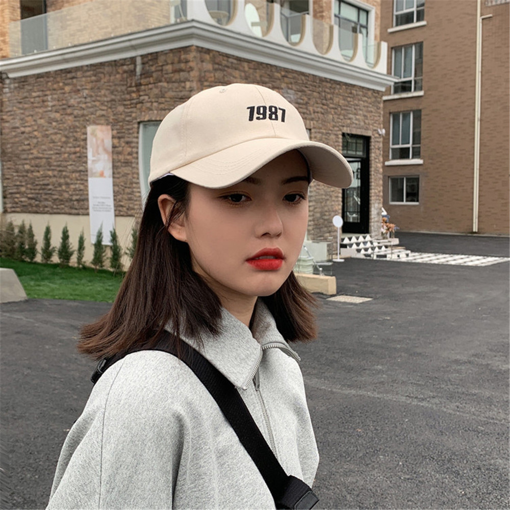 [sweet] unisex fashion retro 1987 letter embroidery baseball cap man woman duck tongue hat