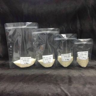 Túi zip 2 mặt trong đáy đứng - túi zip đựng bột trà xanh, cám gạo