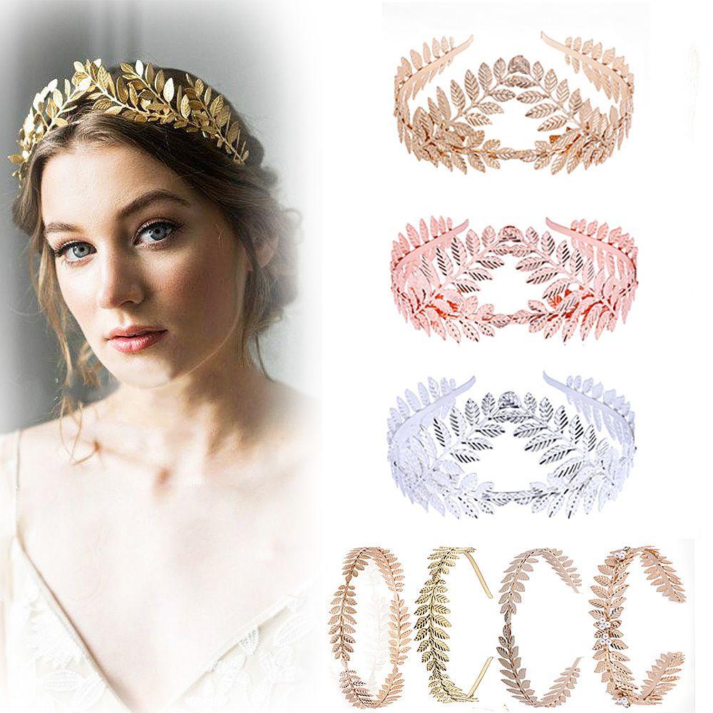 MXGOODS Bride Crown Hair Accessories Headdress Inserting Hair Clips Hair Comb Disk Hair Leaves shape Headband Leaf Tiara