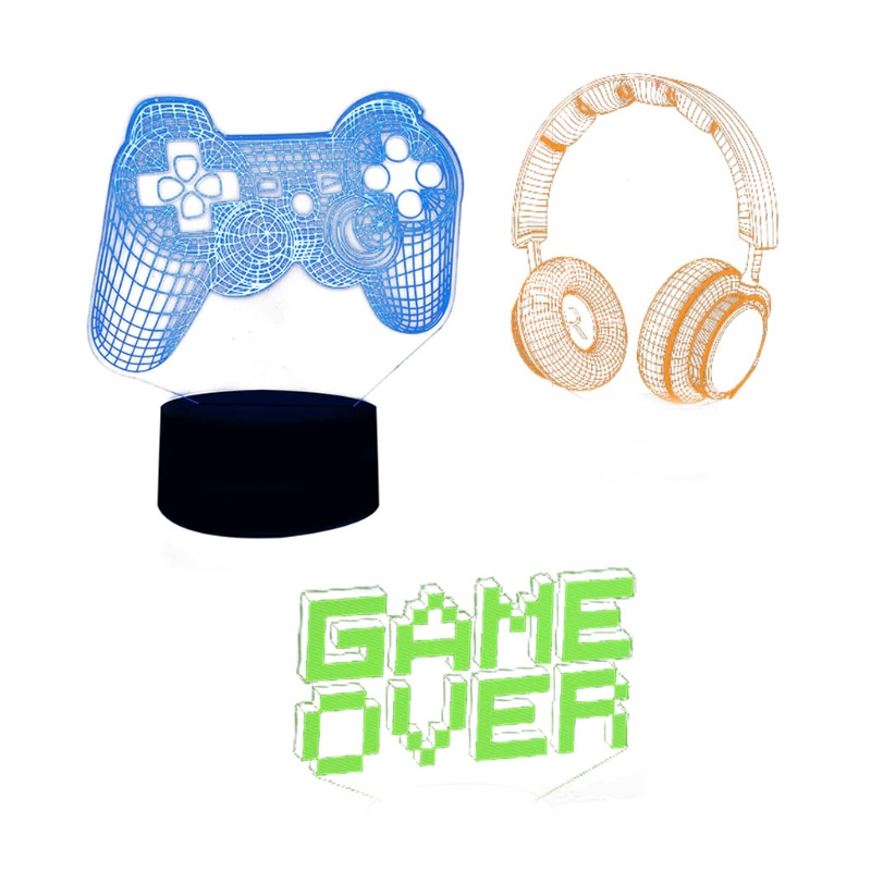 Đèn Led 3D Điều Khiển Từ Xa 16 Màu Sắc Thay Đổi Kèm Phụ Kiện