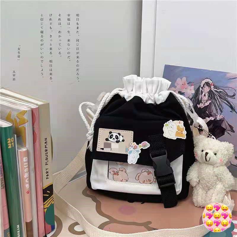 Túi Đeo Vai Nữ Vải Bố Hình Trái Tim Dễ Thương Mse1