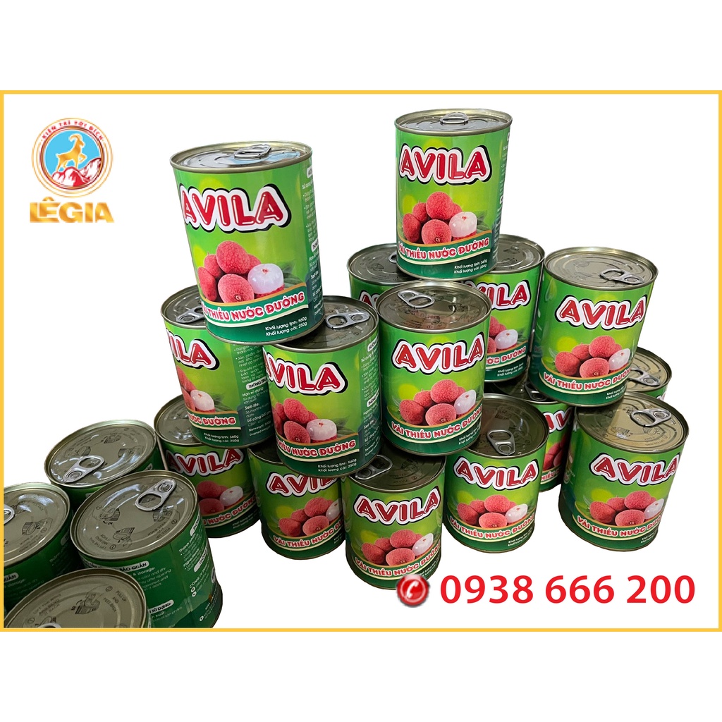 Vải Thiều Nước Đường Đóng Lon AVILA 565G