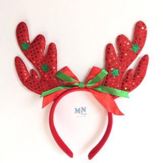 Bờm sừng tuần lộc gắn nơ chơi Noel