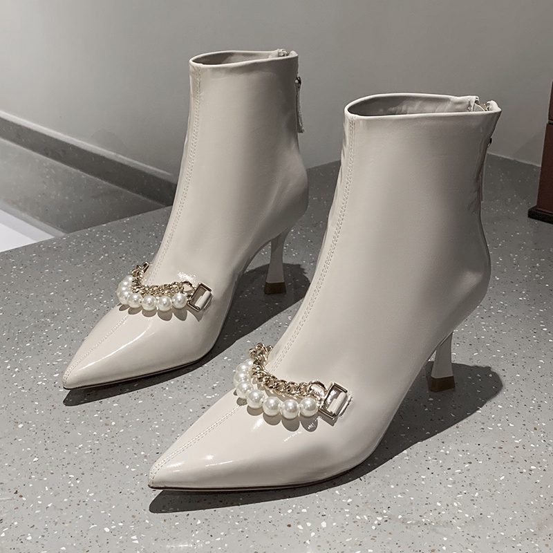 💗Boot Nữ  Boot Nữ  Cổ Thấp💗Giày Bốt Cao Gót Mũi Nhọn Thời Trang Cá Tính Cho Nữ