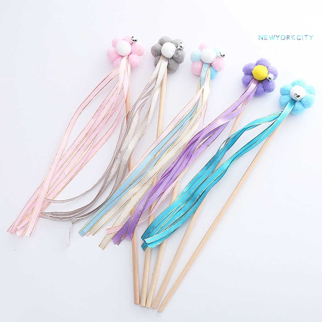 Gậy Trêu Chọc Ghẹo Tương Tác Với Dây Ruy Băng Đồ Chơi Cho Mèo