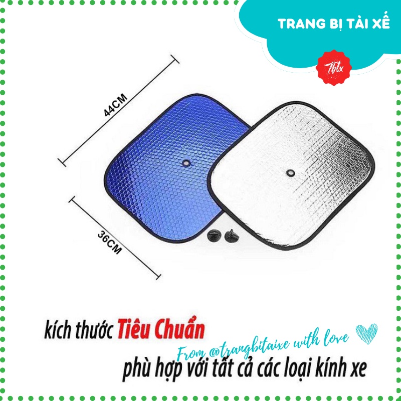 Tấm che nắng cửa kính ô tô dạng miếng chắn nắng kính lái kính sau xe hơi cao cấp giá rẻ phủ bạc hình tròn