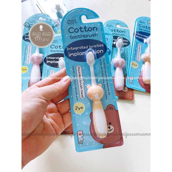Bàn chải đánh răng lông cotton siêu mềm cho bé Cotton toothbrush - Shop Mẹ Sam