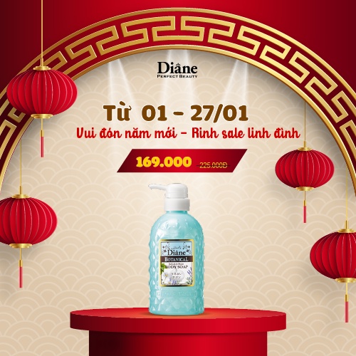 Sữa tắm  Moist Diane Botanical Refresh &amp; Moist (hương bạc hà) - 500ml