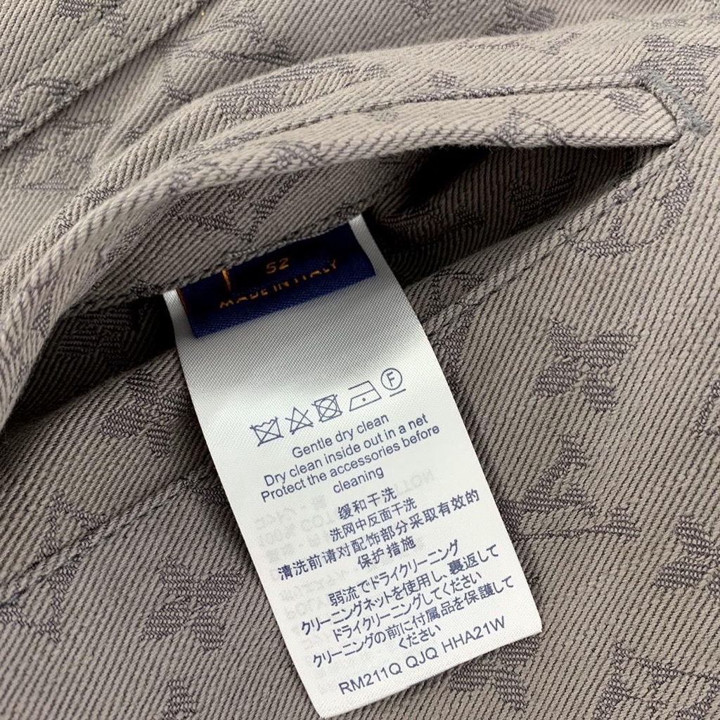 Áo khoác denim jacquard in đầy đủ logo Louis Vuitton LV cao cấp