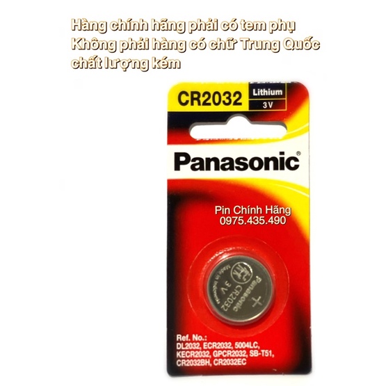 Pin CR2032 Panasonic Lithium 3V Cao Cấp Vỉ 1 Viên