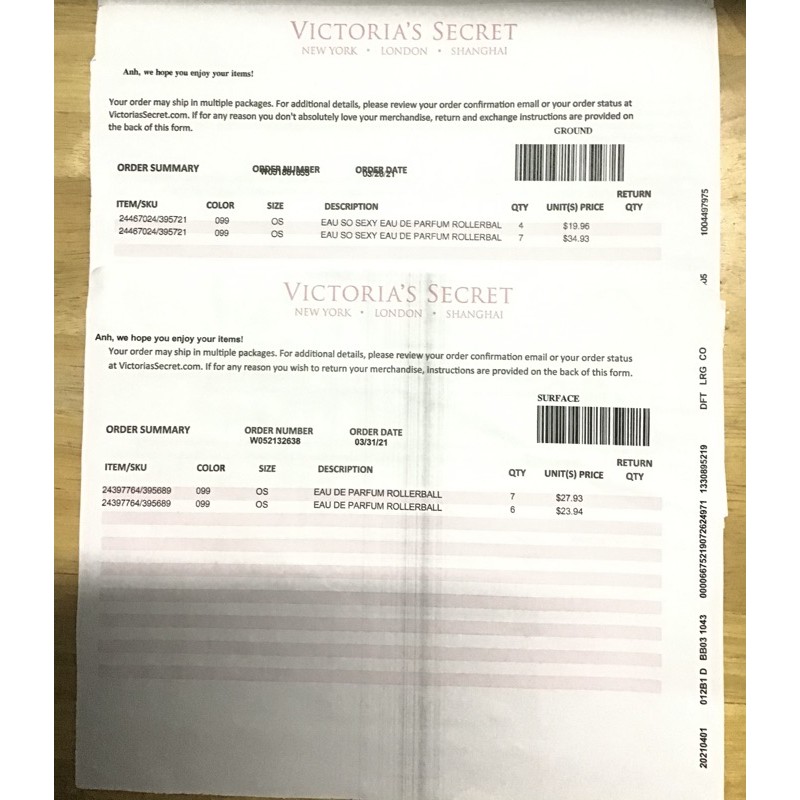 Nước hoa thanh lăn VICTORIA'S SECRET 7ml