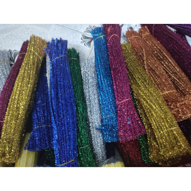 Kẽm xù kim tuyến đủ màu làm học liệu, handmade