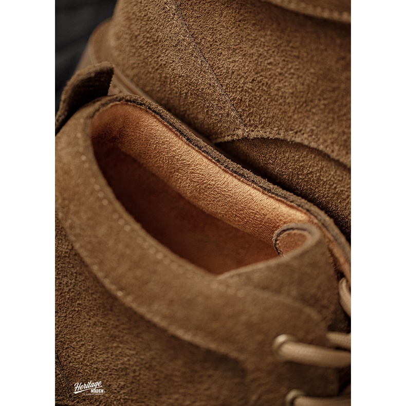 MADEN Giày Da Lộn Màu Nâu Phong Cách Retro Trẻ Trung Cho Nam