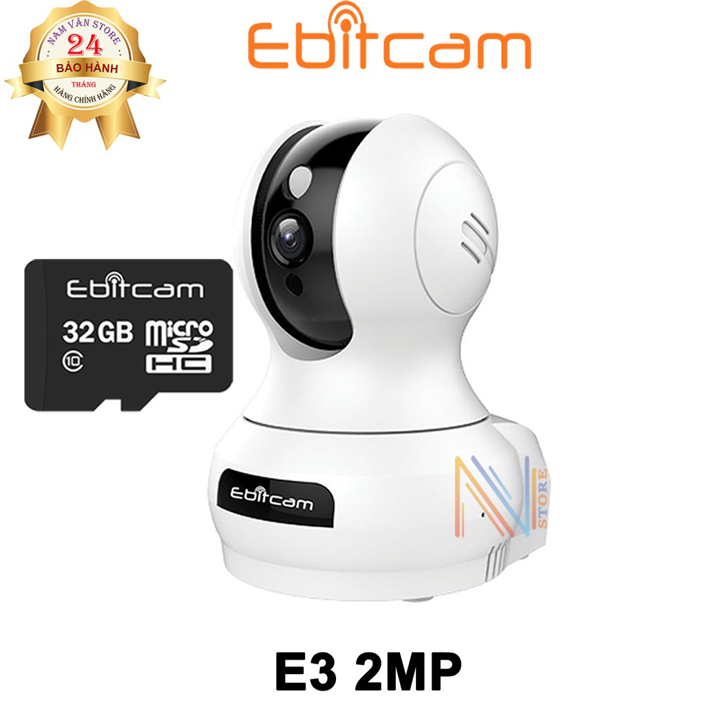 Camera Ip Wifi EbitCam E3 2MP Full HD 1080P - Hàng Chính Hãng