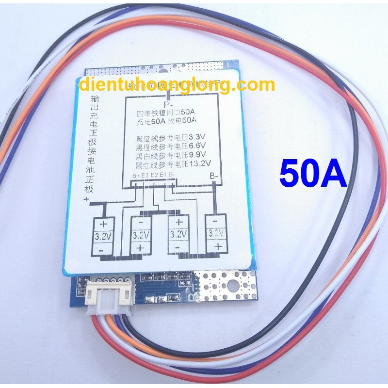 Mạch sạc bảo vệ 4S pin 32650 (3.2V-50A)