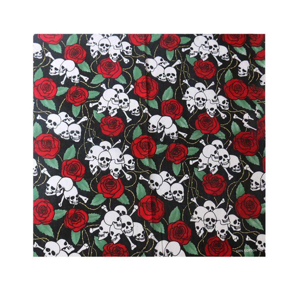 26EDIE Khăn Bandana Hình Vuông 55cm * 55cm Thoáng Khí In Hình Đầu Lâu Phong Cách Hip Hop