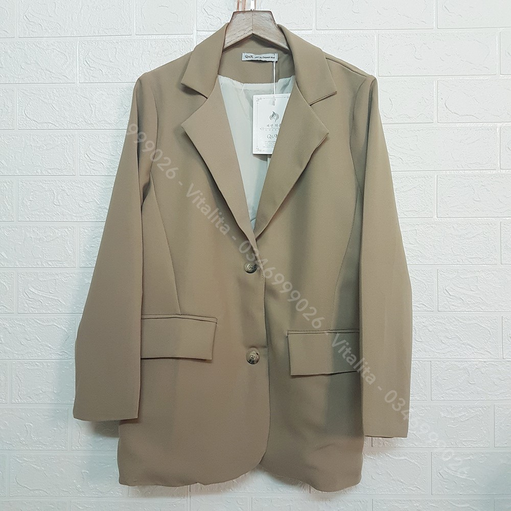 Áo Blazer nữ 2 lớp túi nắp [Ảnh Video thật] - Màu Đen / Nâu / Be / Kẻ nâu - chất vải dày dặn lên Form cực đẹp | BigBuy360 - bigbuy360.vn
