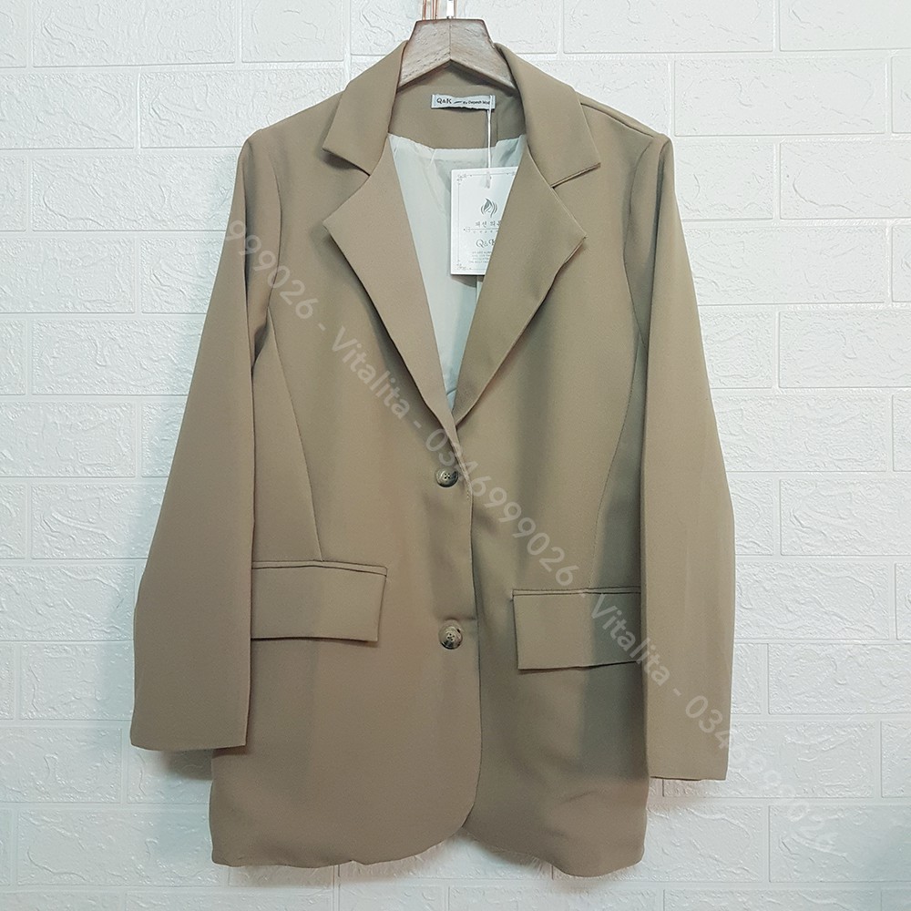 Áo Blazer nữ 2 lớp túi nắp [Ảnh Video thật] - Màu Đen / Nâu / Be / Kẻ nâu - chất vải dày dặn lên Form cực đẹp