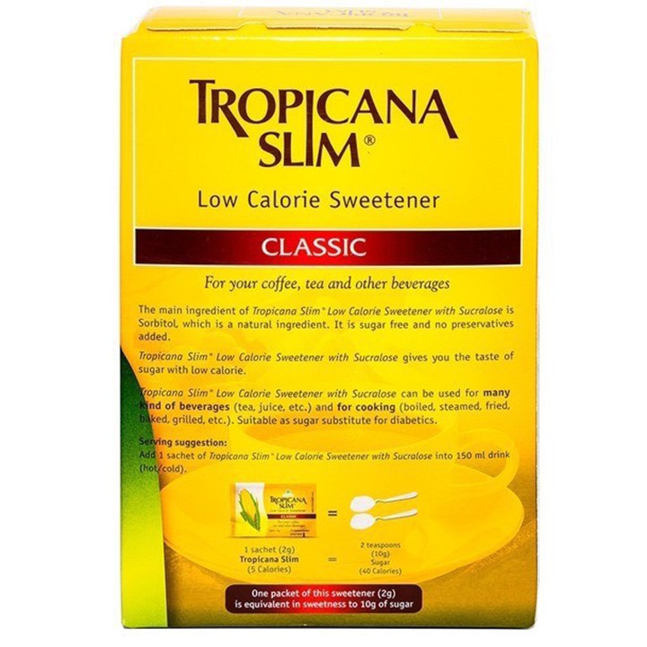 Đường Bắp Ăn Kiêng Tropicana Slim Classic 50 Gói - Coastlinecare Pharmacy