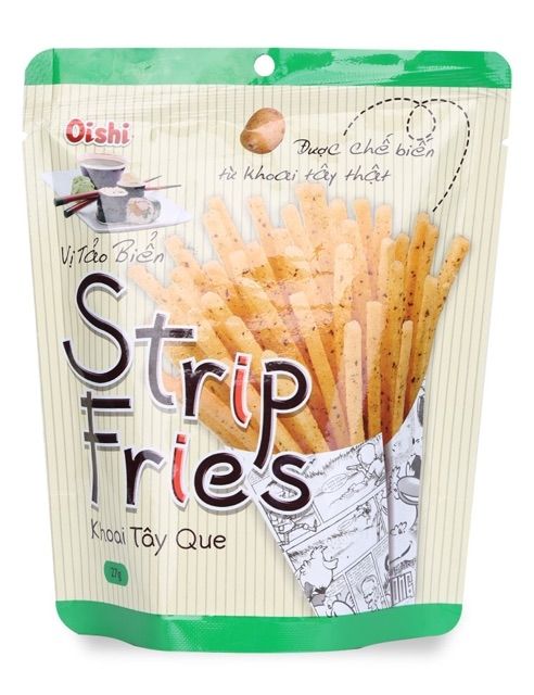 Bịch 10 gói Snack khoai tây que Oishi vị tảo biển 27g