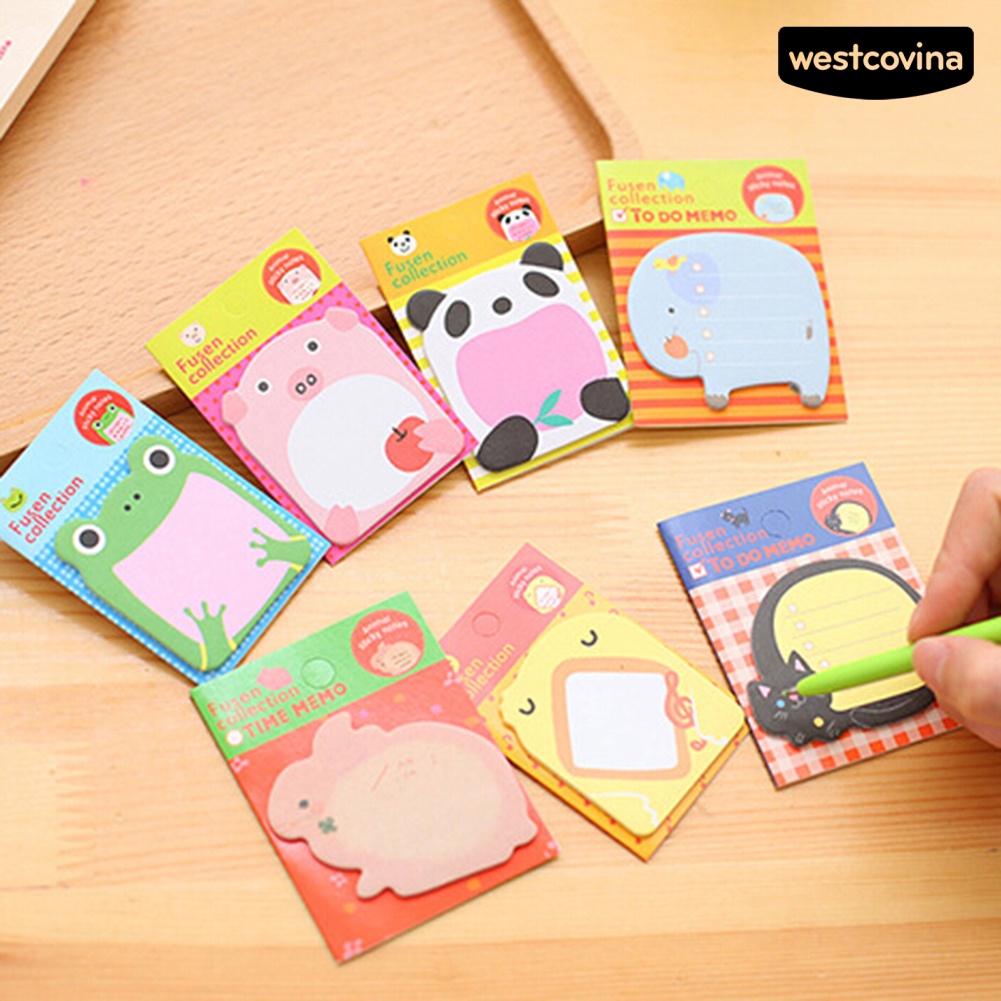 Mới 2 Tập Giấy Ghi Chú Hình Động Vật Xinh Xắn