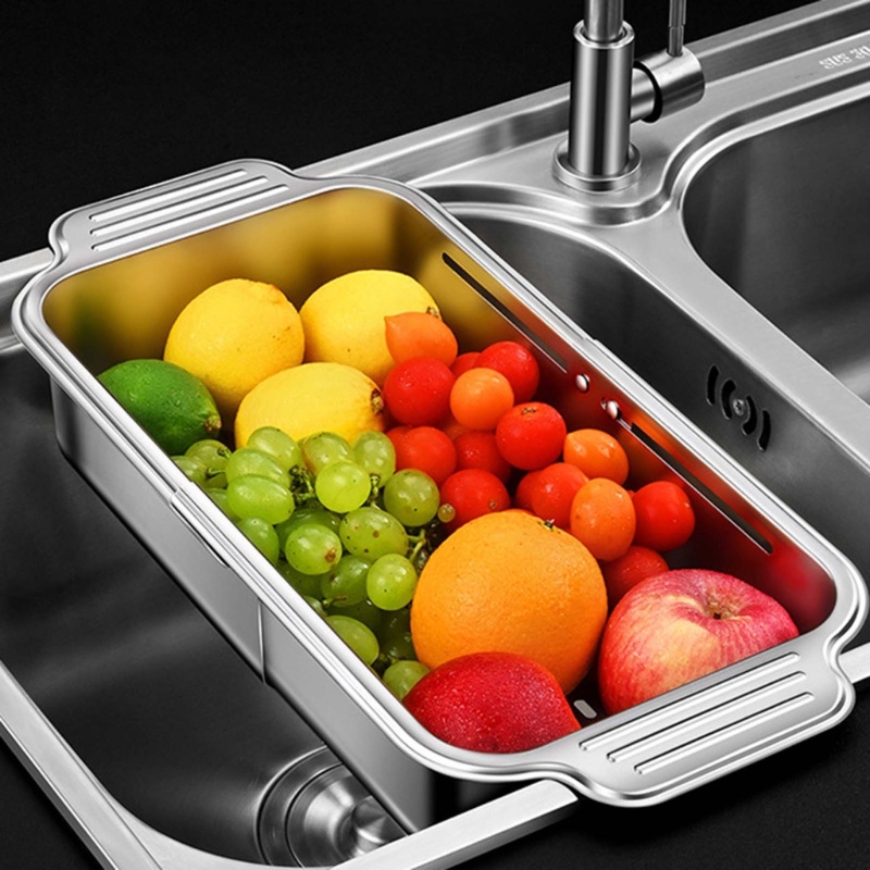 Rổ Đựng Chén Dĩa Ráo Nước Có Thể Kéo Dài