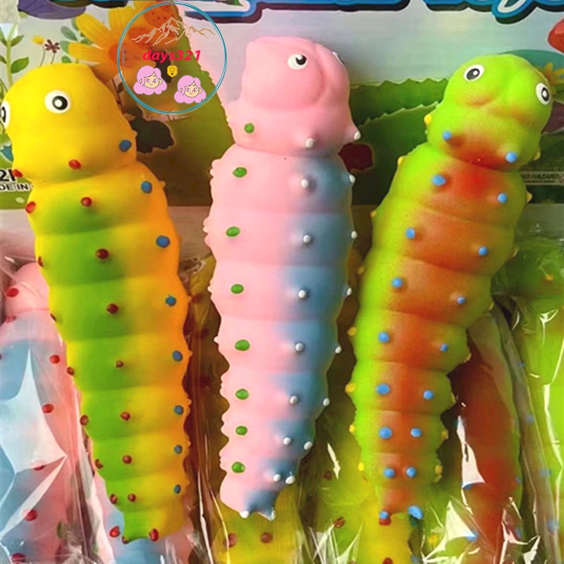 Squishy hình con SÂU BƯỚM Mochi mềm mịn dễ thương chân thực giảm stress co dãn đàn hồi ngộ nghĩnh bóp giải trí