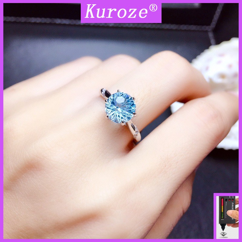 Nhẫn Mở Đính Đá Topaz Tự Nhiên Sang Trọng