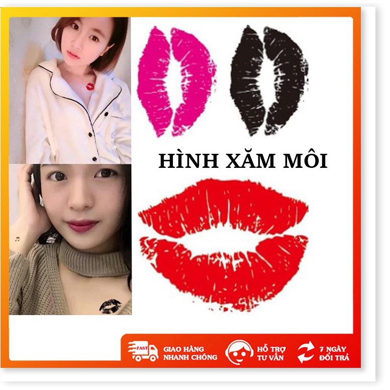 Hình xăm môi hình dán nụ hôn mini siêu đẹp - OT0099
