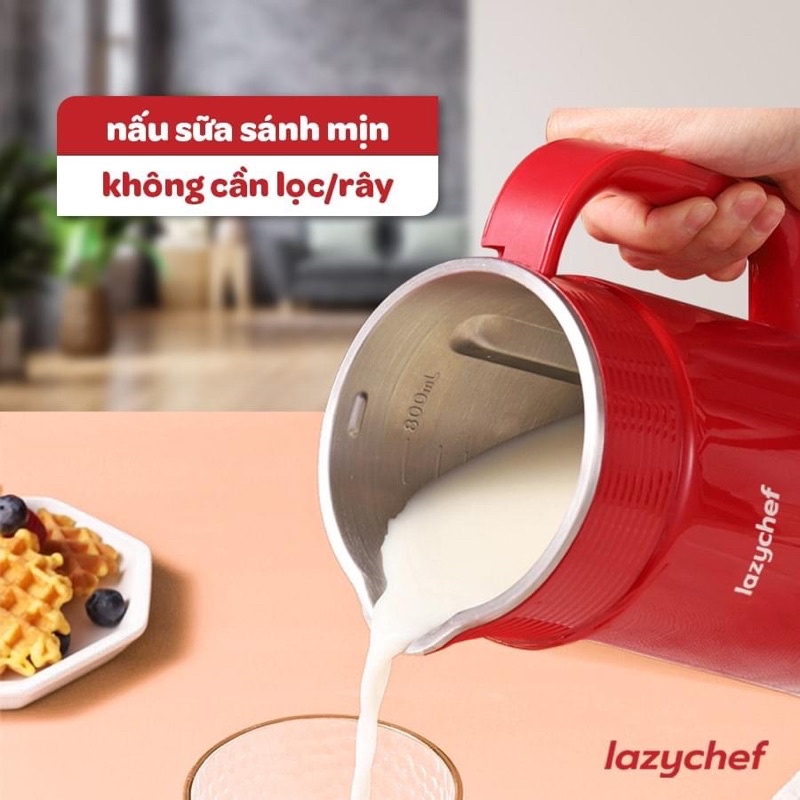 Máy xay nấu đa năng 5 in 1 LazyChef - Máy làm sữa hạt, mát làm sữa đậu nành,nấu cháo chậm 800ml
