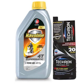 Bộ Nhớt Xe Tay Ga Caltex Havoline Matic 10W40 0.8L Và Dung Dich Làm Sạch Hệ Thống Nhiên Liệu Xăng Caltex TCP Techron