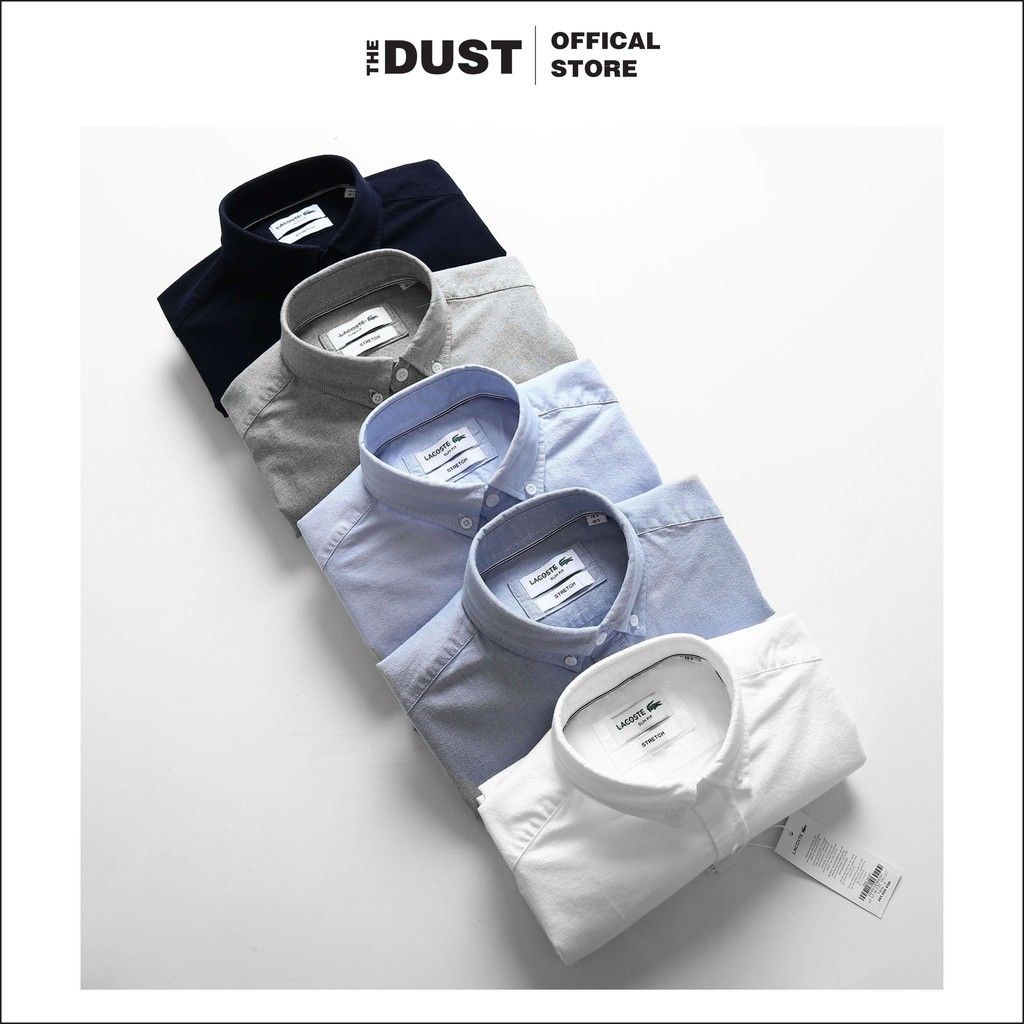 Áo sơ mi nam ngắn tay trơn basic LCT, form slimfit, vải oxford cao cấp, thoáng mát thấm hút mồ hôi