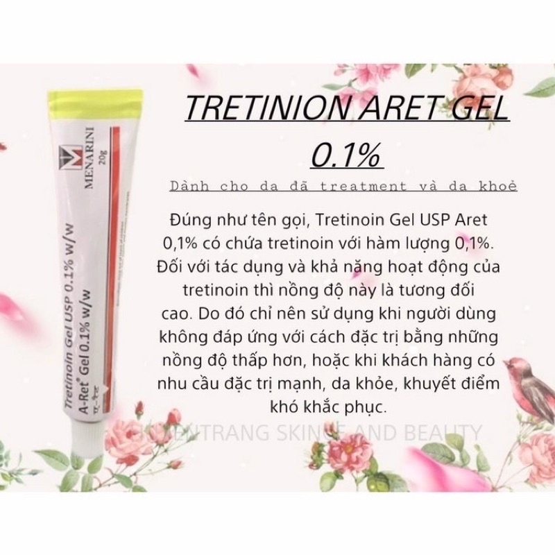 Gel dưỡng giảm mụn, chống lão hóa da Tretinoin Aret Ấn Độ 20g