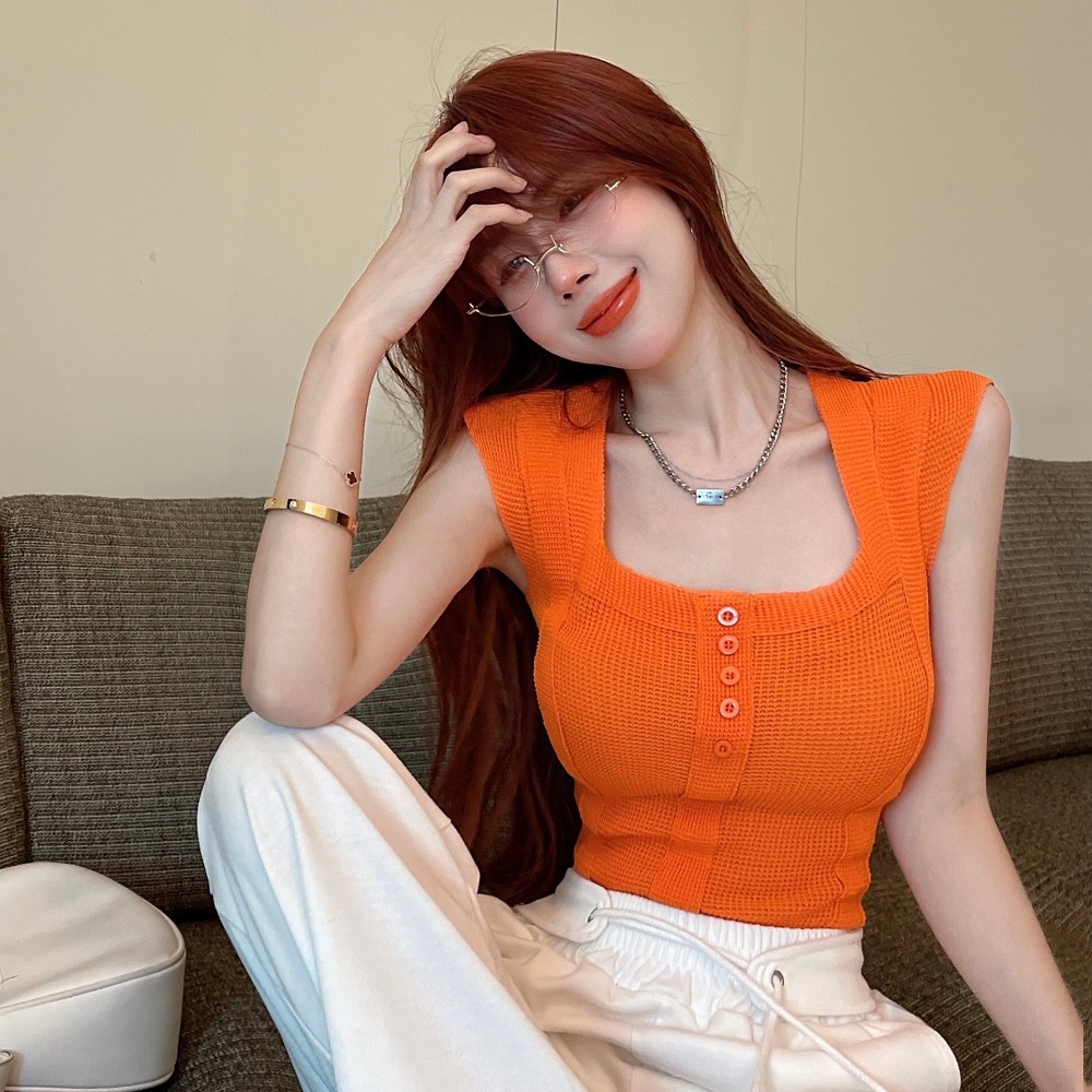 Áo dệt kim ZHELIHANGFEI không tay thiết kế quyến rũ hợp thời trang