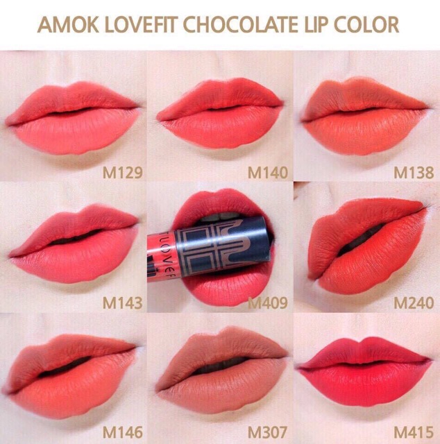 Son kem Amok Lovefit Chocolate Velvet Lip Color