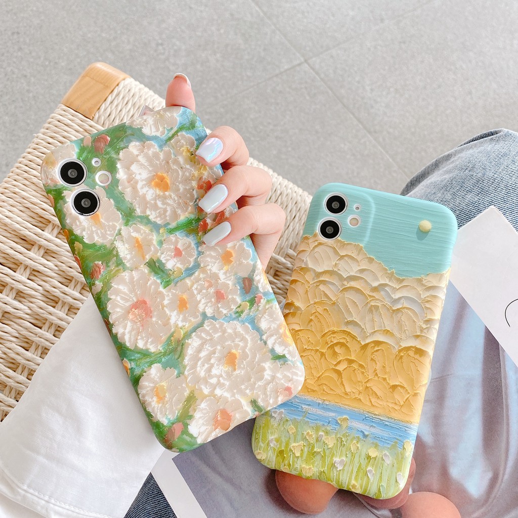 Ốp điện thoại dẻo họa tiết hoa kết hợp màu sắc cho iPhone 12 Pro Max 12 Mini SE 2 2020 11 11 Pro XS Max 6 S 6S 7 8 Plus | BigBuy360 - bigbuy360.vn