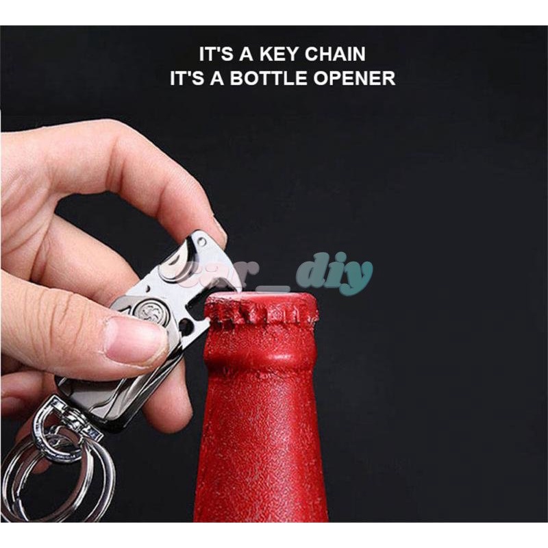 Móc Khóa Dạng Con Quay Đồ Khui Nắp Chai Đa Năng Bằng Hợp Kim Kẽm
