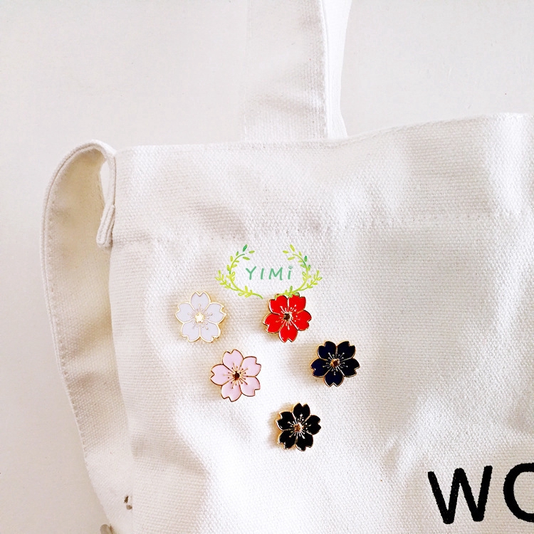 COD Sweet Cherry Blossom Trâm Dripping Flower Lapel Pin Badge Phụ kiện quần áo❤Yimi❤
