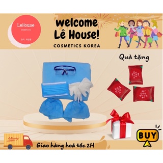 [Giao hoả tốc]BỘ 7 MÓN) Bộ đồ bảo hộ phòng dịch, quần áo phòng chống dịch . Mầu XANH hoặc TRẮNG