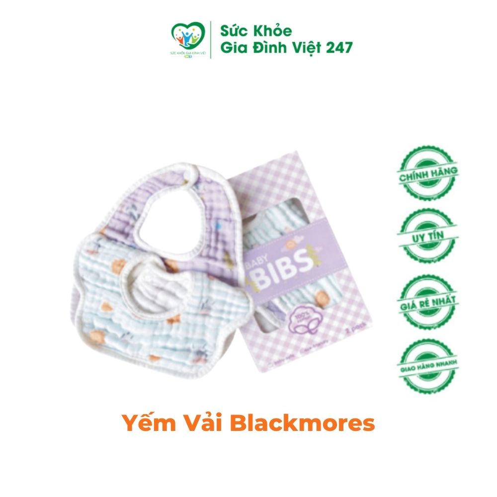 Yếm Ăn Dặm Blackmores - Chất Liệu Vải Xô Cao Cấp Cúc Bấm Mềm Mại suckhoegiadinhviet247