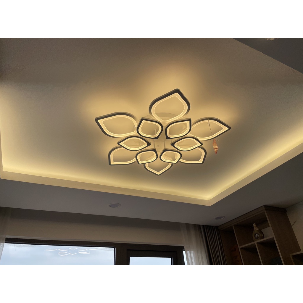 Đèn ốp trần trang trí phòng khách, phòng ngủ 12 cánh có 3 chế độ sáng tăng chỉnh ánh sáng Bảo hành 12 tháng Mã 2010/12